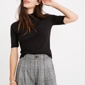 Madewell Black Mockneck Shirttail Tee Medium